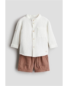 Костюм-Двойка из хлопкового муслина, коричневый H&m