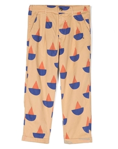 Брюки из органического хлопка с геометричным принтом, бежевый Bobo choses