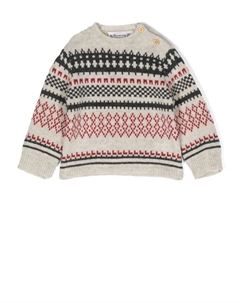 Джемпер Berthilie вязки интарсия, серый Bonpoint