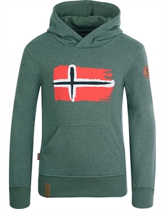 Пуловер с капюшоном, зеленый Trollkids