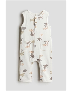 Хлопковый комбинезон с рисунком, белый H&m
