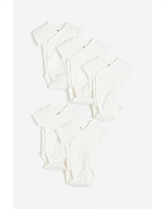 Набор из 5 хлопковых боди, белый H&m