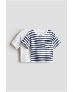 Комплект из 2 трикотажных рубашек в рубчик, белый H&m