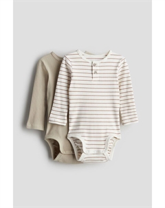 2 пары боди henley, бежевый H&m