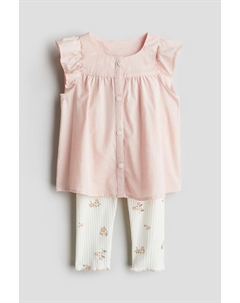 Хлопковый костюм-двойка, розовый H&m