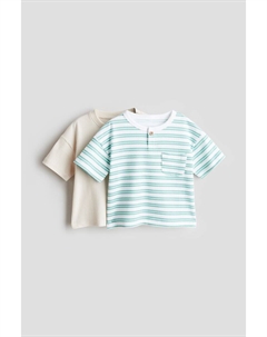 Комплект из 2 трикотажных рубашек в рубчик, зеленый H&m