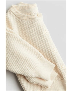Хлопковый кардиган узорной вязки, бежевый H&m