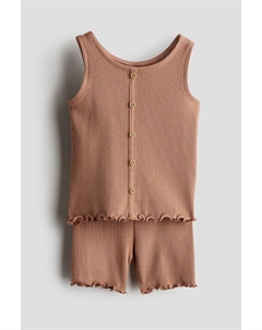 Костюм-Двойка из хлопкового трикотажа, коричневый H&m