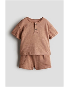 Костюм-Двойка из хлопкового трикотажа, коричневый H&m