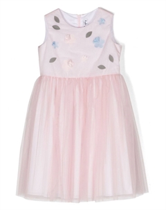 Расклешенное платье с цветочной аппликацией, розовый Il gufo