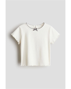 Топ из джерси в рубчик, бежевый H&m