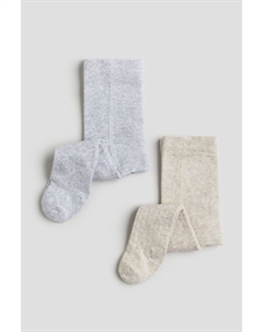 Комплект из 2 колготок структурированного трикотажа, серый H&m