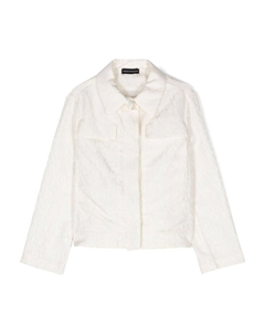 Куртка-рубашка с жаккардовым логотипом Kids, бежевый Emporio armani