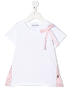 Футболка с короткими рукавами и бантом, белый Simonetta