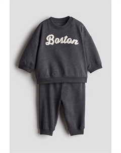 Костюм-Двойка с текстовым мотивом, серый H&m