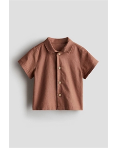 Рубашка из смесового льна, коричневый H&m