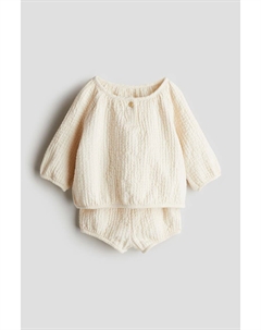 Костюм-Двойка из жатого хлопкового муслина, бежевый H&m