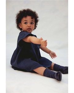 Платье из хлопкового муслина, синий H&m