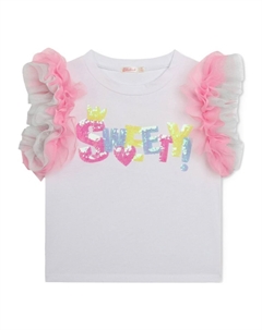 Футболка с пайетками, белый Billieblush