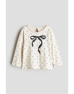 Рубашка из хлопкового джерси с принтом, бежевый H&m