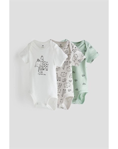 Комплект из 3 хлопковых боди, белый H&m