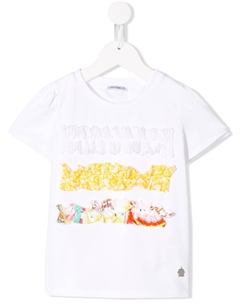 Футболка с аппликацией и оборками, белый Simonetta