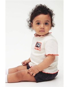 Рубашка из хлопка в рубчик, белый H&m