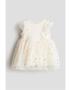 Платье из тюля с узором, бежевый H&m