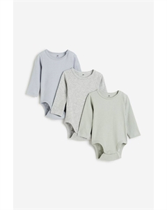 Набор из 3 боди в рубчик, синий H&m