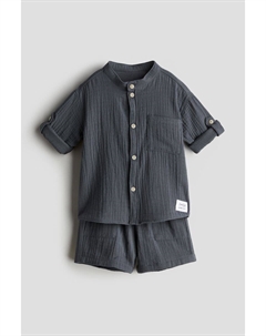 Костюм-Двойка из хлопкового муслина, серый H&m