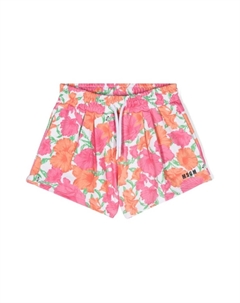 Спортивные шорты с цветочным принтом, белый Msgm kids