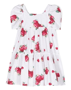 Ярусное платье с принтом, белый Monnalisa