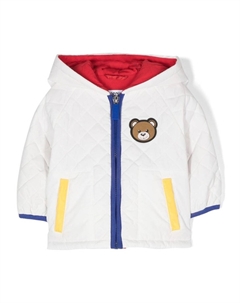 Стеганая куртка с нашивкой Teddy Bear, белый Moschino kids