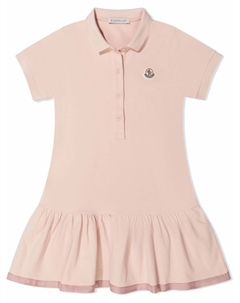 Платье с воротником поло и баской, розовый Moncler enfant