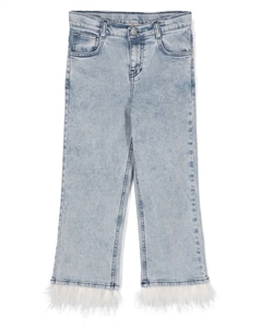 Джинсы из органического хлопка с перьями, синий Andorine