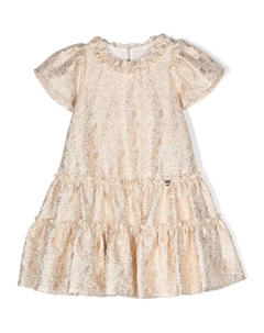 Ярусное платье с эффектом металлик, золотистый Monnalisa