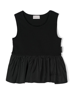 Топ с баской и вышитым логотипом, черный Moncler enfant