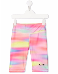 Шорты с принтом тай-дай, розовый Msgm kids