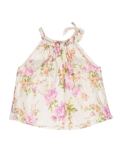 Топ без рукавов с цветочным принтом, бежевый Zimmermann kids