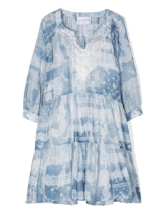 Платье с цветочным принтом Junior, синий Ermanno scervino