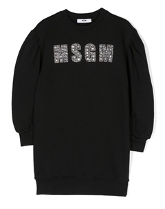 Платье-толстовка с логотипом, черный Msgm kids