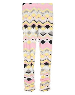 Леггинсы из смесового хлопка с геометрическим принтом, розовый Pucci junior