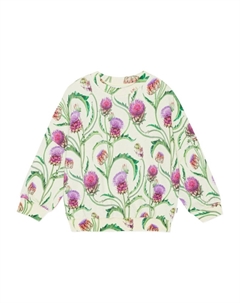 Свитер из органического хлопка с ботаническим принтом, белый Molo