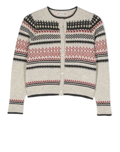 Кардиган вязки интарсия, серый Bonpoint