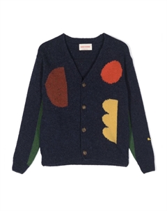 Кардиган с узором вязки интарсия, синий Bobo choses