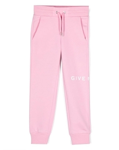 Спортивные брюки с кулиской и логотипом Kids, розовый Givenchy