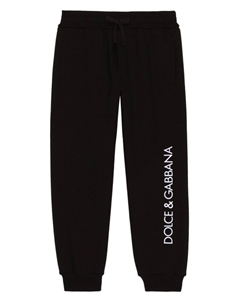 Спортивные брюки с вышитым логотипом Kids, черный Dolce&gabbana