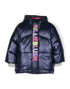 Пуховик с вышитым логотипом, синий Billieblush