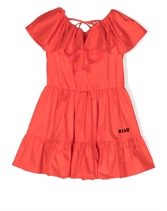 Платье с оборками, красный Msgm kids