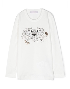 Футболка Pink Panther с длинными рукавами, белый Monnalisa